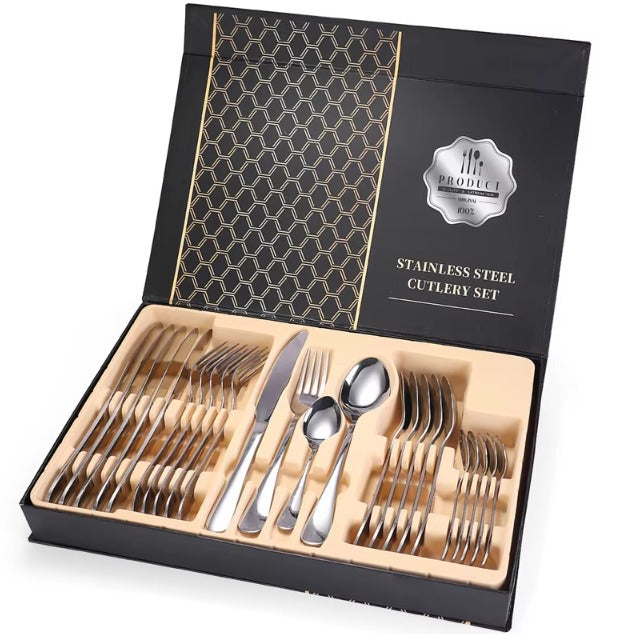 Juego De Cubiertos Set 24 Piezas Acero Inoxidable