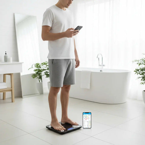 Bascula Digital Bluetooth Vidrio Templado Digital 180kg Ok-1