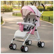 Coche Paseador Para Bebes Y Niños Cierre Facil Pd-701-2 Color Rosa Estructura Blanco