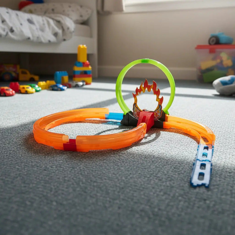 Pista De Carros Kidshop 360 Con Lanzador Multicolor Para Niños