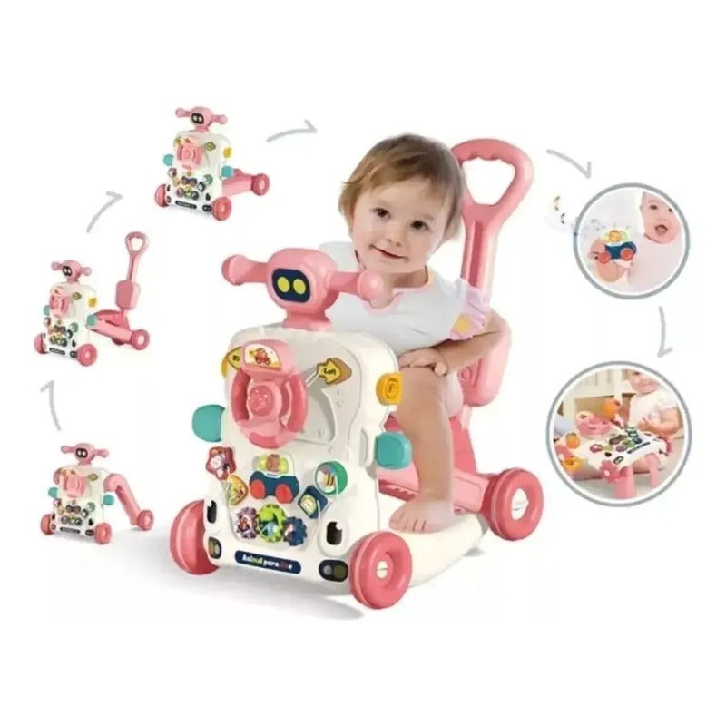 Andadera Caminador Kidshop 6en1 Mesa Y Actividades He0831 Color Rosa