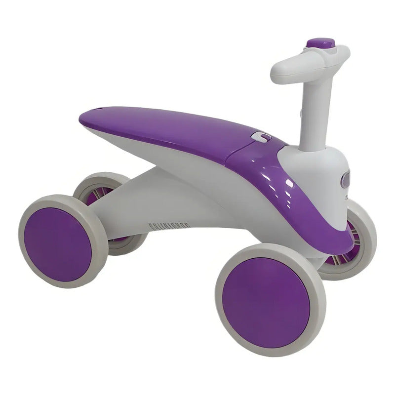 Carrito Montable Impulso De Niñas Y Niños Luces Y Sonidos Color Coral-blanco