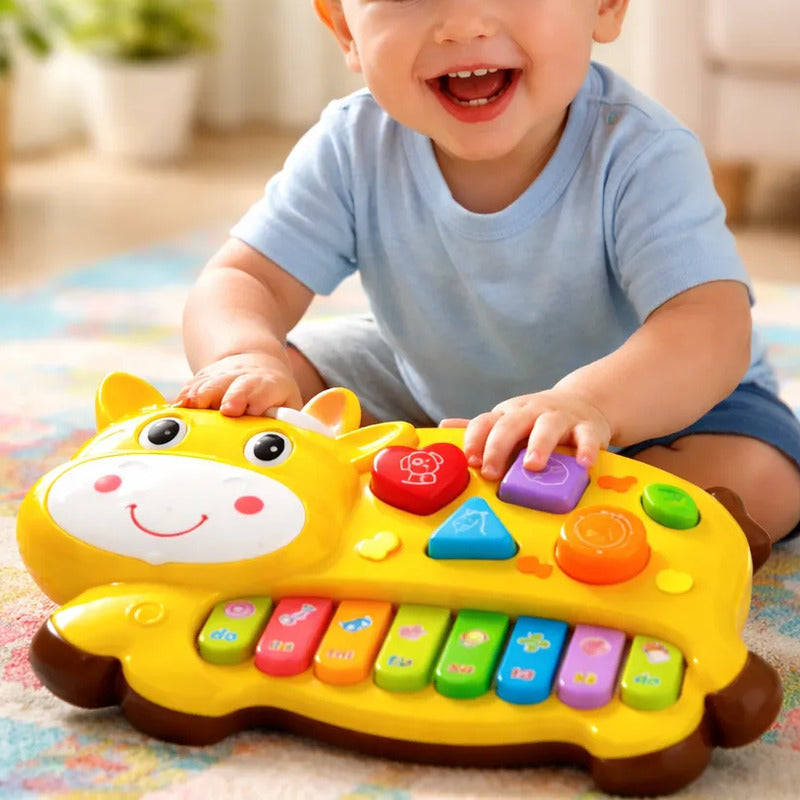 Piano Teclado Musical Derocha Juguete Vaquita Niño Bebé Amar