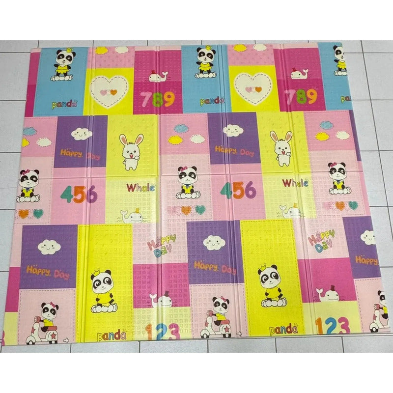 Tapete De Juego Plegable Gateo Bebé 200x180 Cm Doble Faz Conejo-tren