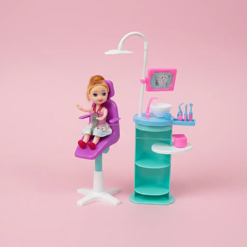 Muñeca Odontóloga Con Accesorios Y Bebe Paciente K153-1