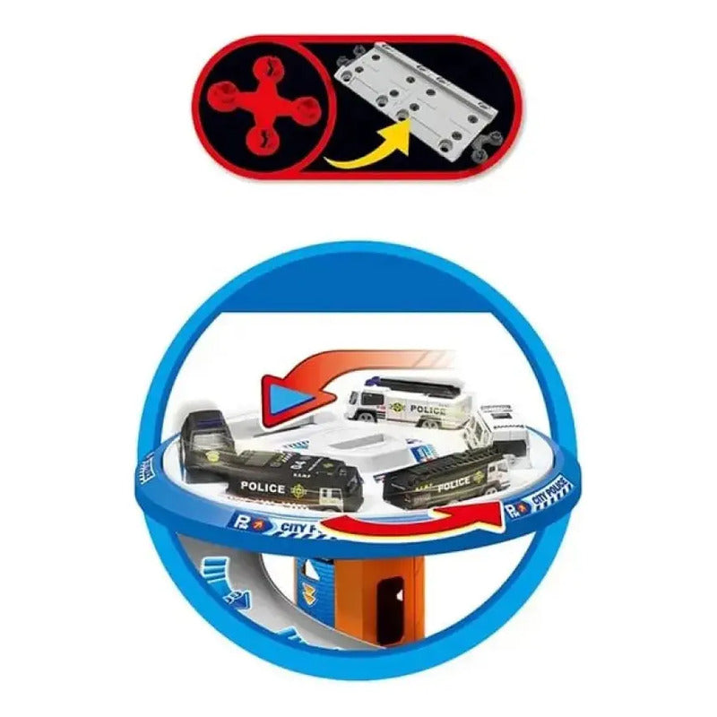 Pista De Carros Police +sonidos Y Luces Pc-3715-1 Color Azul