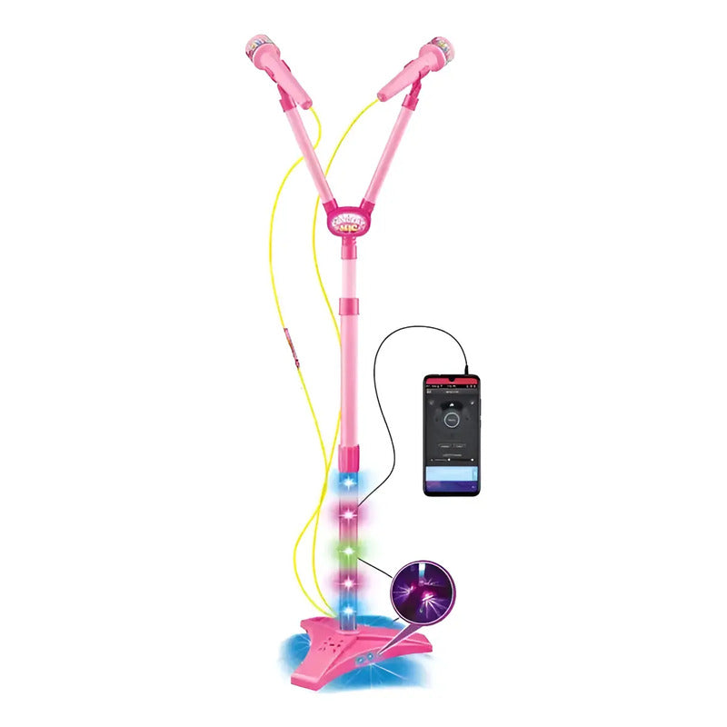 Micrófono Karaoke Infantil Bluetooth Daza Fucsia Con Parlante