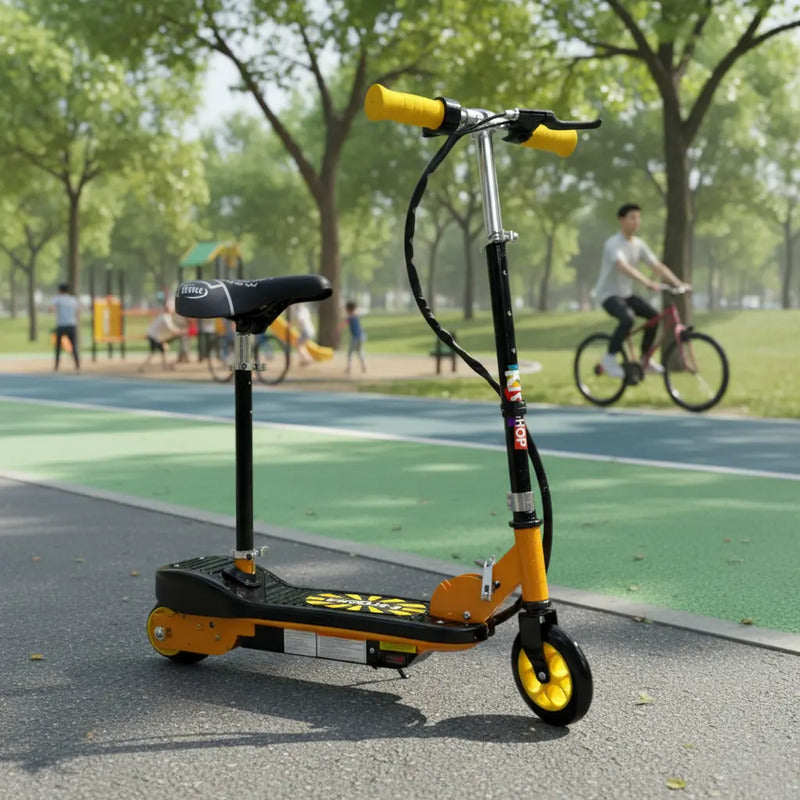 Patineta Scooter Eléctrico Kidshop Pt06 Con Silla Color Amarillo