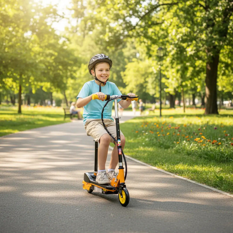 Patineta Scooter Eléctrico Kidshop Pt06 Con Silla Color Amarillo