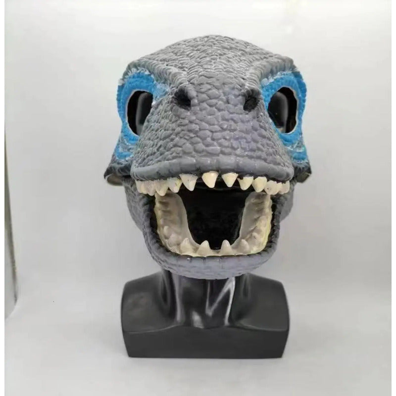 Mascara De Velociraptor Dinosaurio Azul Latex