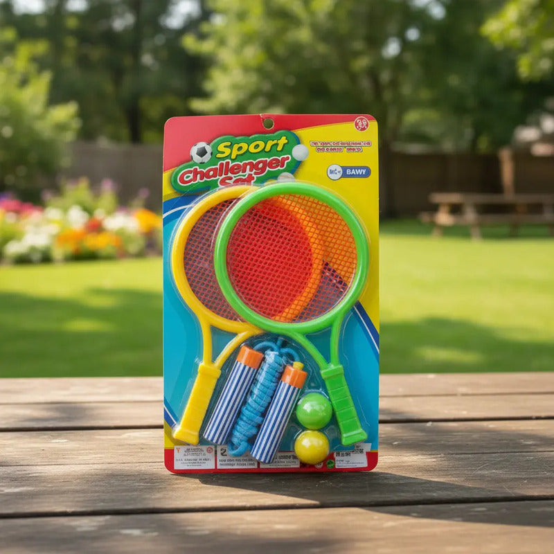 Juego De Raqueta,pelota Y Cuerda Para Saltar  X-5237