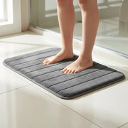Alfombrilla De Baño Viscoelástica Con Diseño De Rayas 35197 Gris Raya