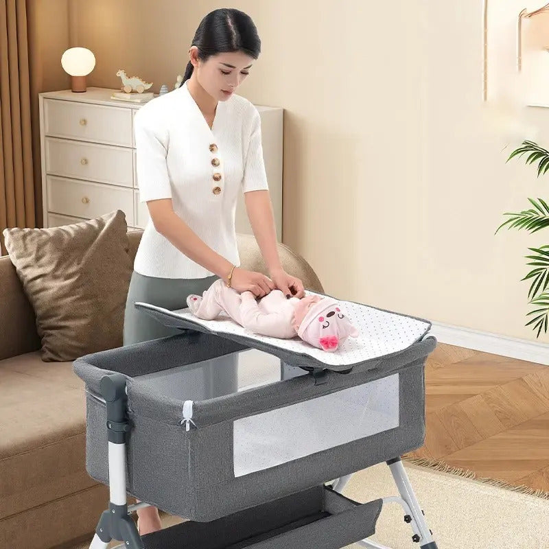 Cuna Colecho Para Bebe Con Mosquitero Mecedora Y Organizador