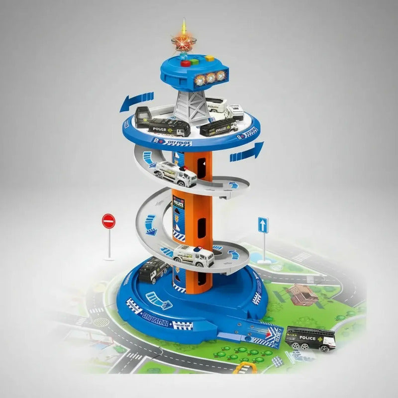 Pista De Carros Police +sonidos Y Luces Pc-3715-1 Azul