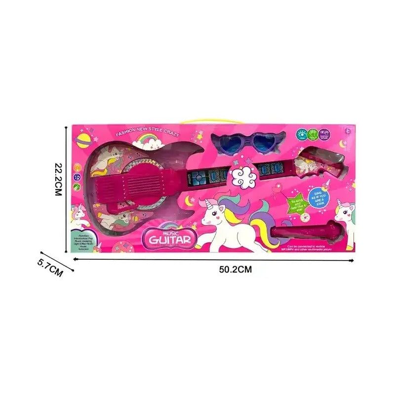 Juguete Guitarra Eléctrica Con Gafas Micrófono Niños 8026