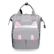 Bolso Pañalera Multifuncional Bebe Mochila Gatico Ref 1403 Color Gris Diseño De La Tela Oxford
