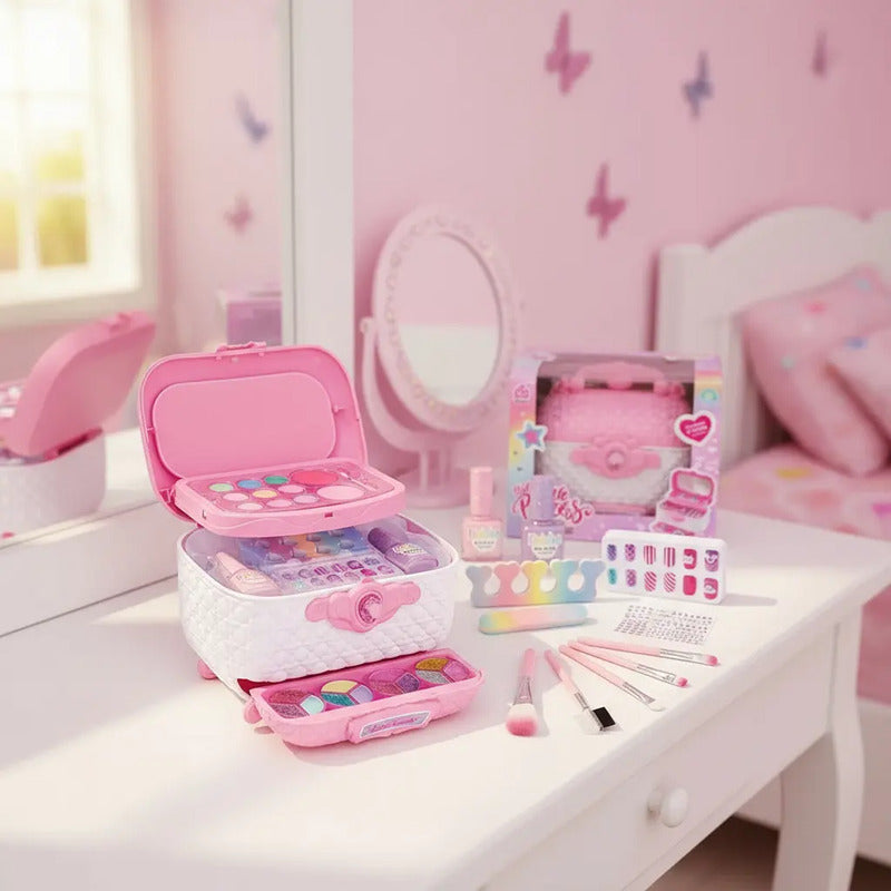 Maquillaje Real Para Niñas, Lavable Y No Tóxico Maleta 1246