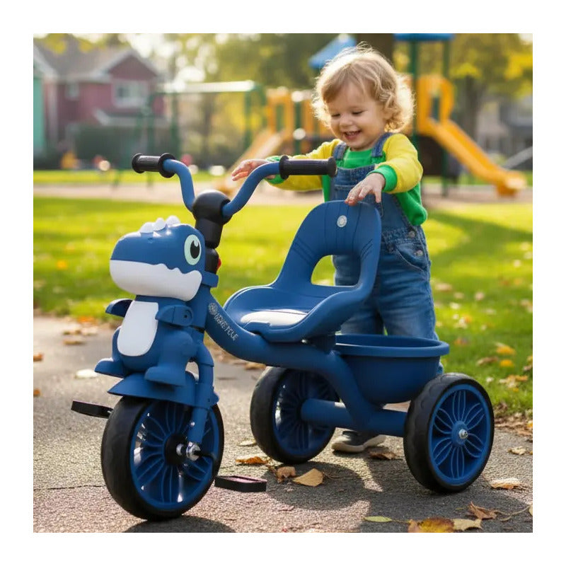 Triciclo Infantil Dinosaurio Con Música Y Cesta Tr-066