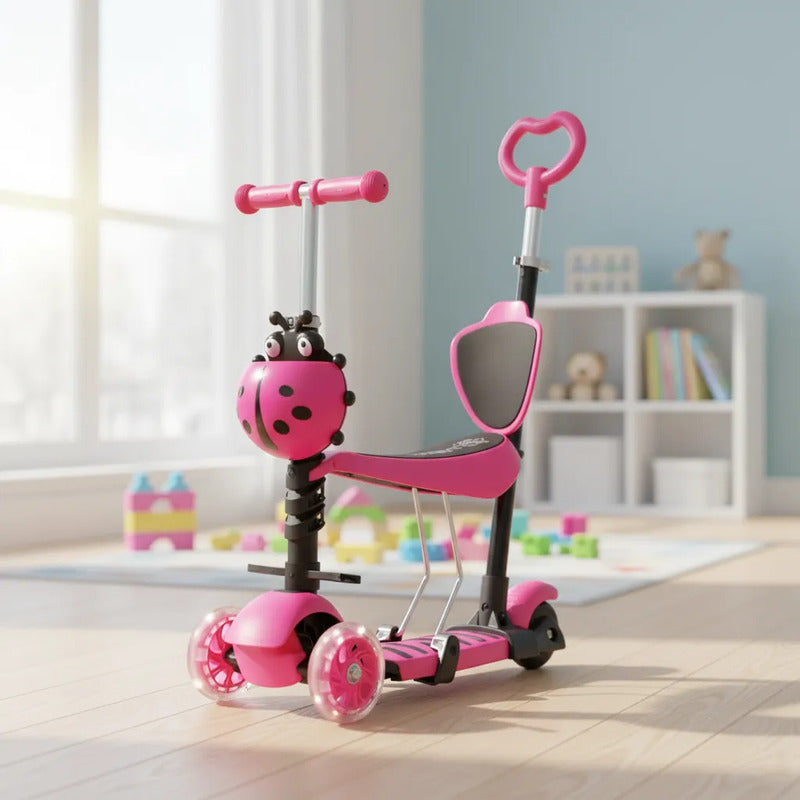 Patineta Scooter De Pie Scooter Mariquita Qc2864-rs Rosa Qc2864