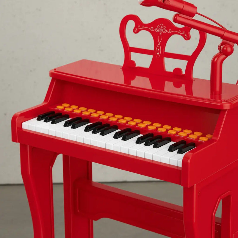 Piano Organeta Clasico Musical 37 Letras Juguetes Con Silla