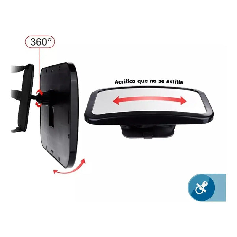 Espejo De Seguridad Para Bebé En Coche 2 En 1 Safety 48919