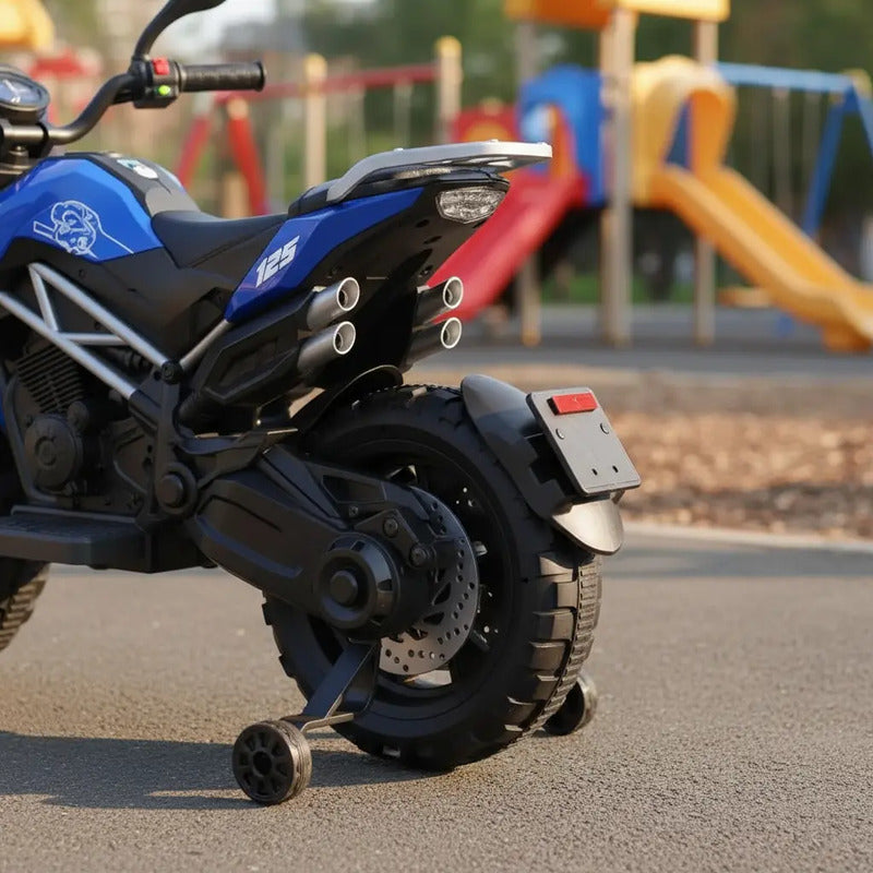 Moto Electrica Cross Llantas Auxliares, 2 A 6 Años,sonidos