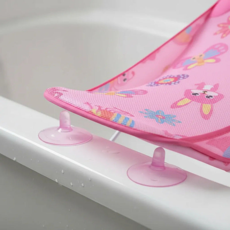 Silla Asiento Soporte Bañera Para Bebe Descanso Malla 66577 Rosa