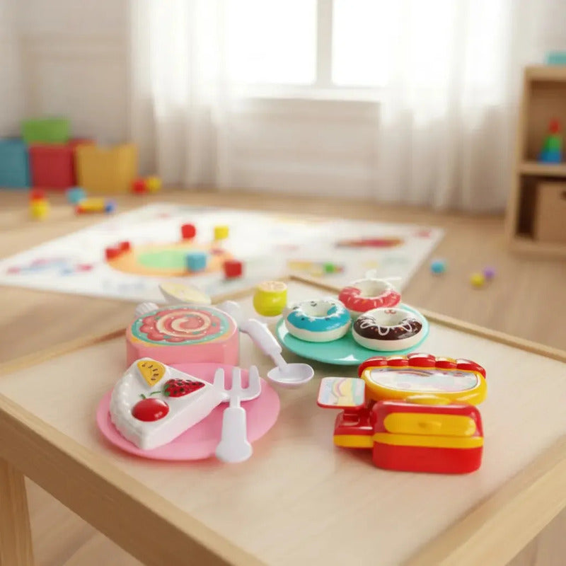 Set De Cocina De Juguete Para Niños, 13 Piezas Con Tartas Y Verduras Colores