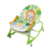 Silla Mecedora Musical Con Ruedas, Piano Musicales 7193 Color Verde Lisa