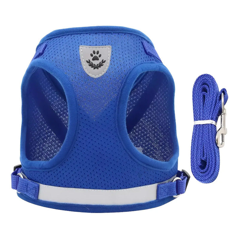 Arnés Pechera Correa Collar Ajustable Para Perros Y Gatos