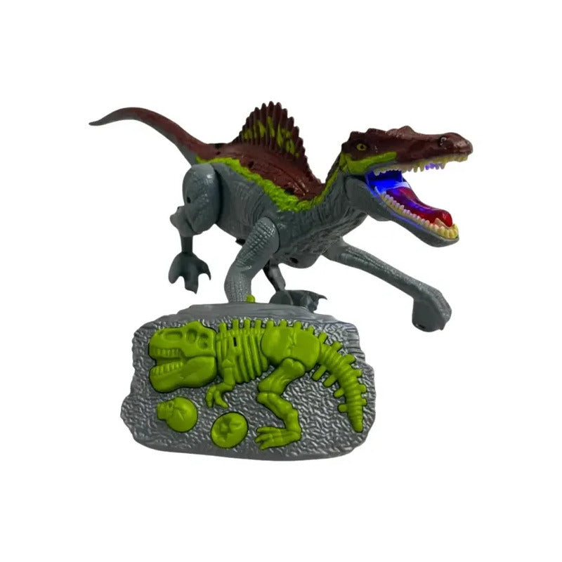 Dinosaurio Con Sonido Luz Control Recargable Gris N-6545-gr Gris