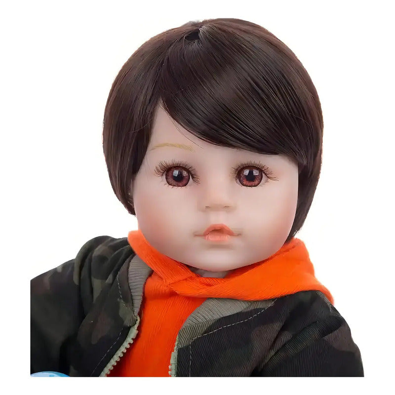 Bebe Aspecto Realista Niño + Accesorios Camuflado