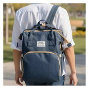 Pañalera Multifuncional Bebe Mochila Con Puerto Usb 10984-1 Azul Liso