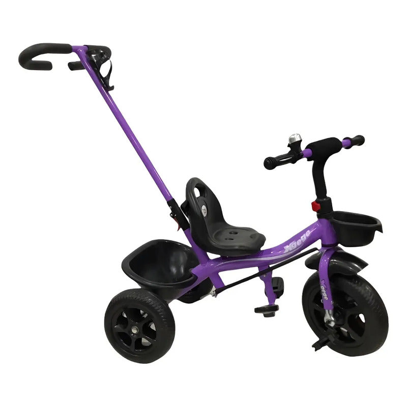 Triciclo Paseador Con Guía Para Niños Niñas 6034 Violeta