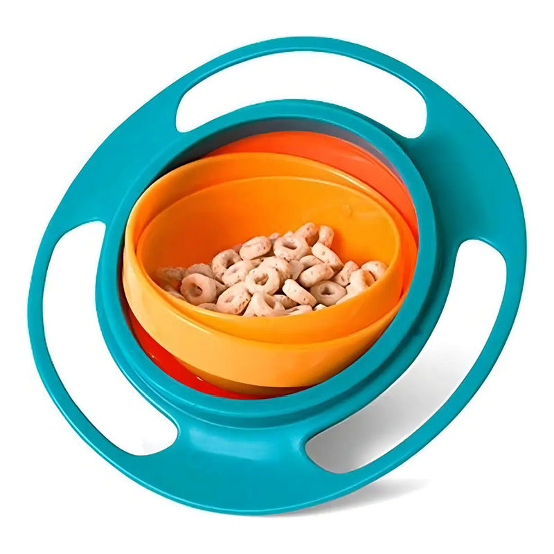 Plato Antiderrame 360 Niños Bebe Taza Color Azul/salmon