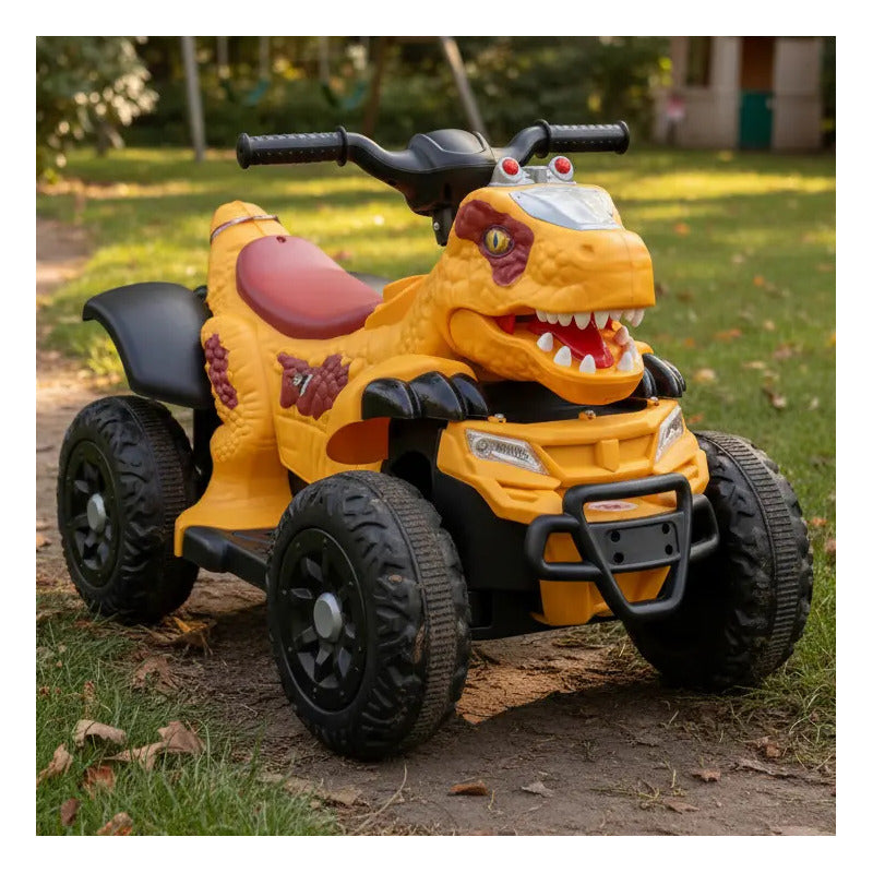 Cuatrimoto Eléctrica Niños Musica Luces Dino Mt003 Color Naranja