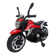 Moto Electrica Cross Llantas Auxliares 2 A 3 Años 6167-5 Color Rojo