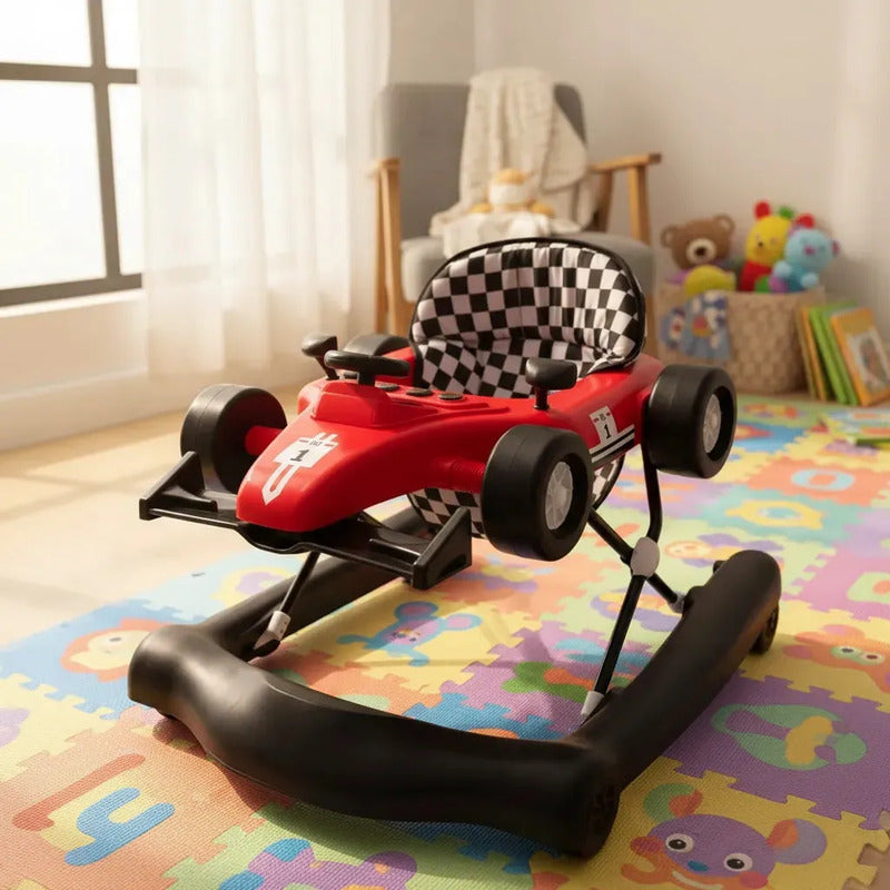 Caminador Con Guia Bebes Tapete F1 Rojo