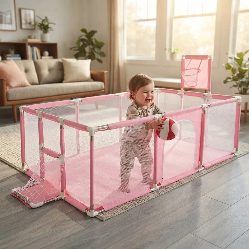 Parque Infantil Corral De Juegos Bebes Con Cancha