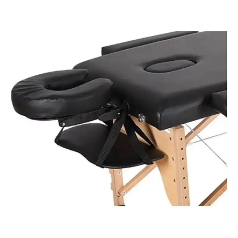 Cama Masaje Spa Portatil Reclinable Estuche Profesional Negro