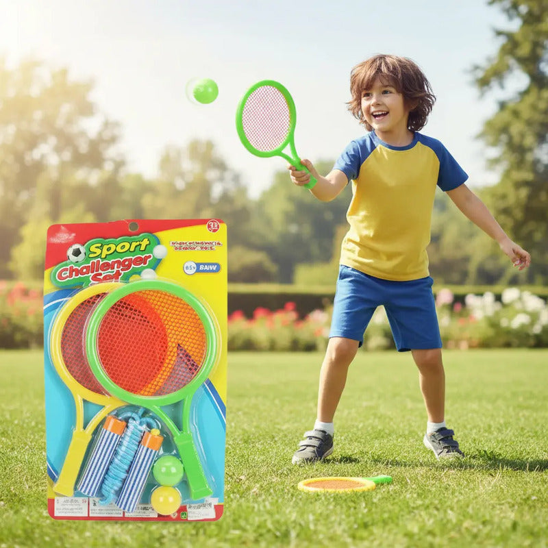 Juego De Raqueta,pelota Y Cuerda Para Saltar  X-5237