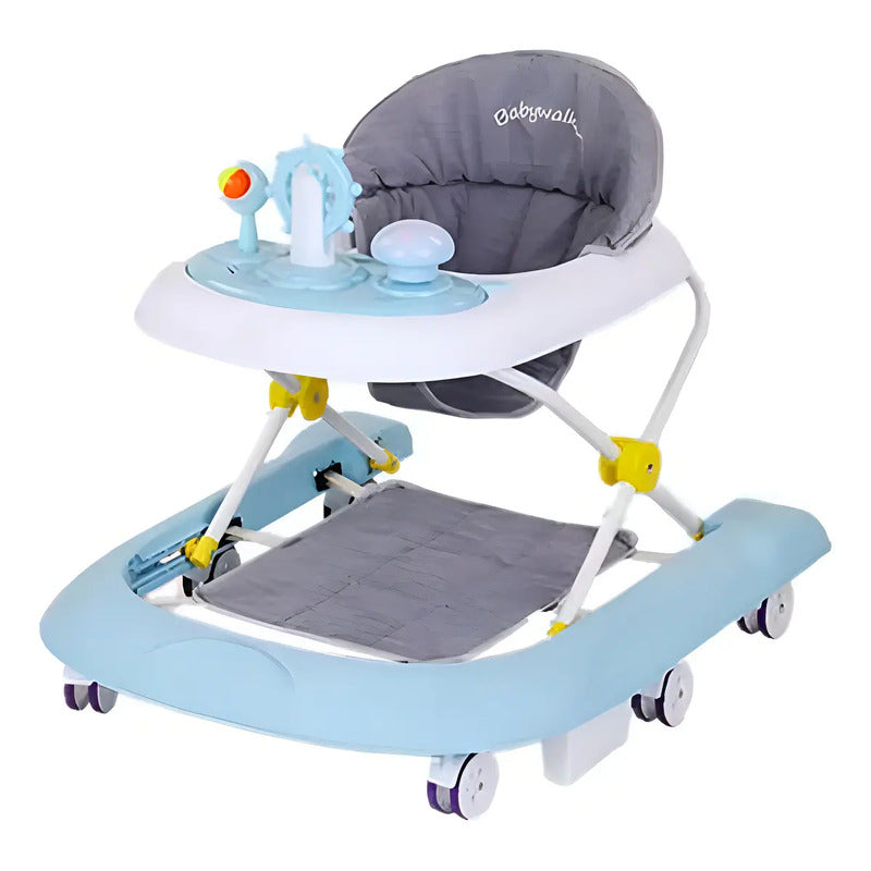 Caminador Con Guia Andadera Bebes Musical Luces Tapete 944c Color Azul Claro