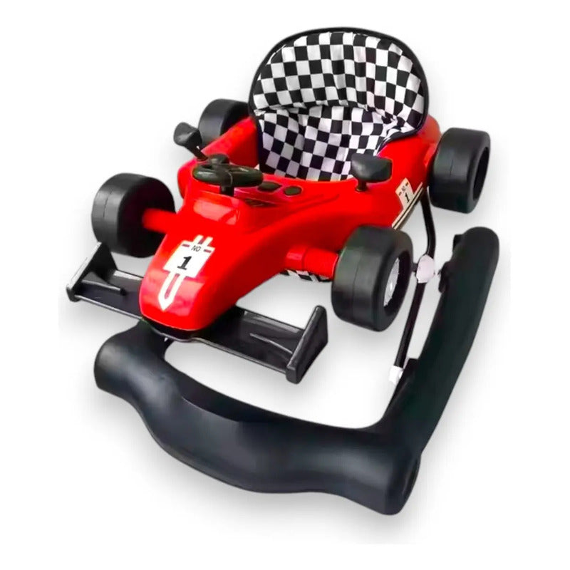 Caminador Carro Tapete Llantas Silicona Bebe Color Rojo