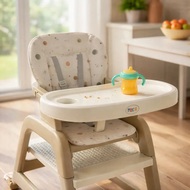 Silla Comedor Escritorio Multifuncional 3 En 1 Bebes O Niños Beige