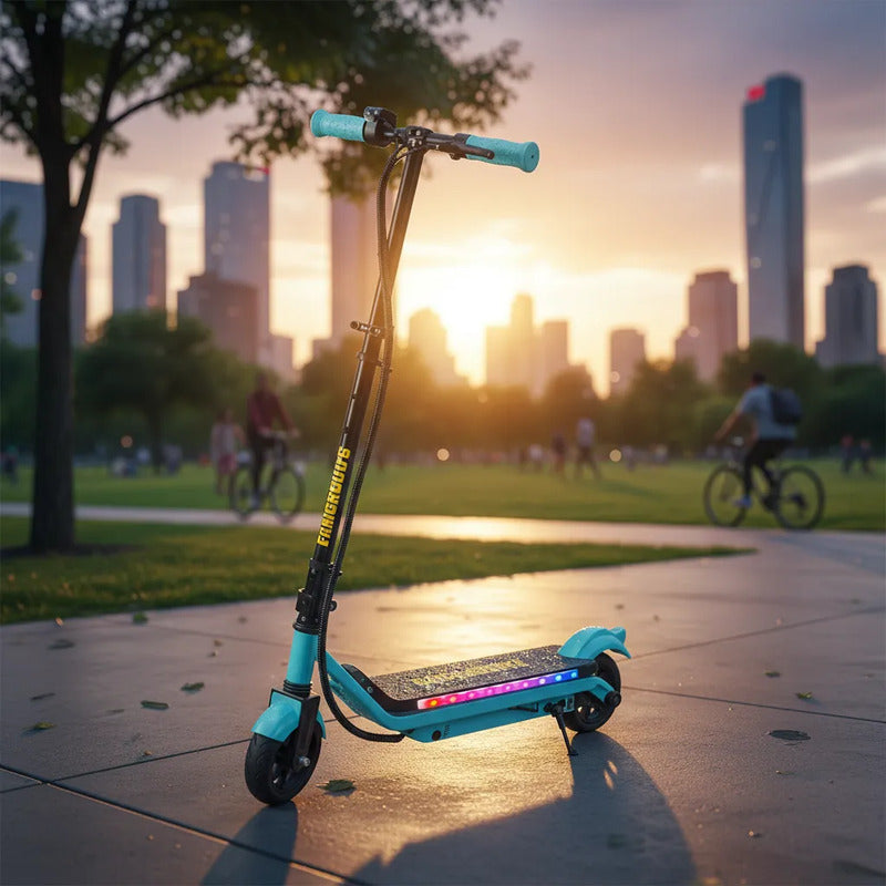 Scooter Eléctrico Kidshop Pt22 Con Luces Led Azul