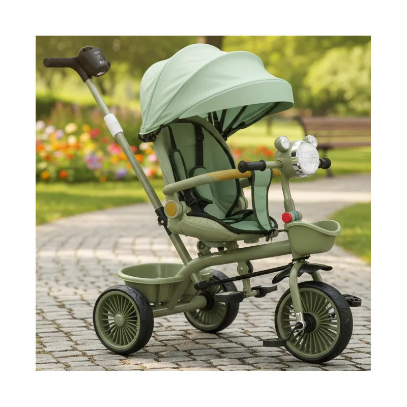 Triciclo De Lugo Bebe Niño Multietapa Kidshop 6068 Verde Claro