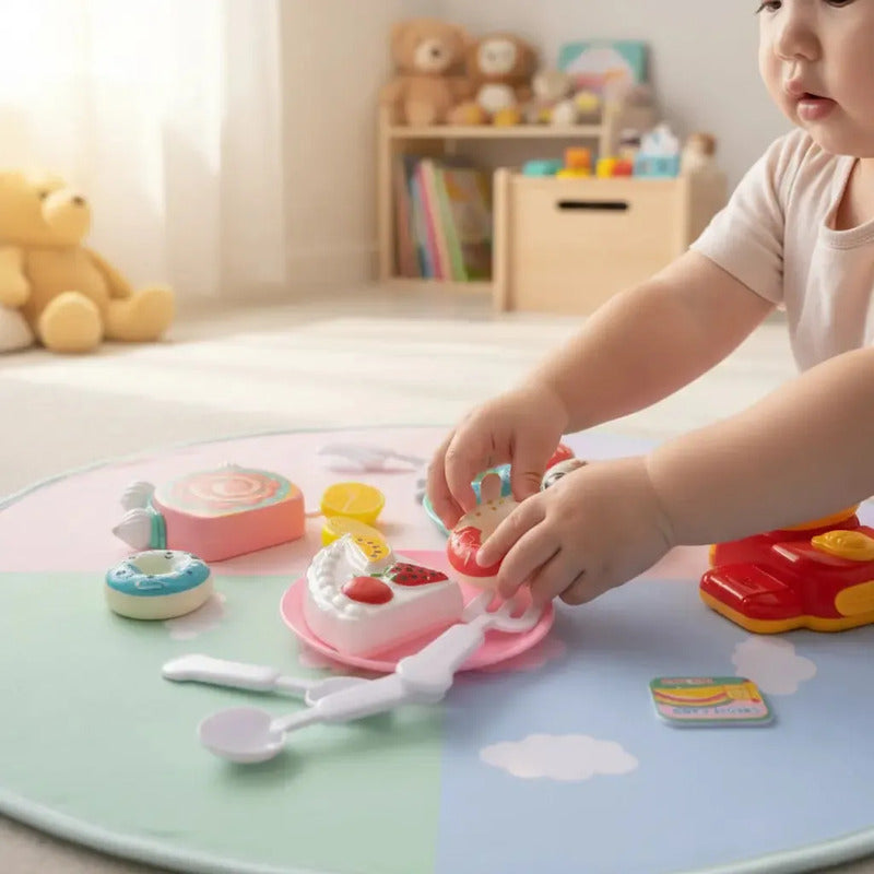 Set De Cocina De Juguete Para Niños, 13 Piezas Con Tartas Y Verduras Colores