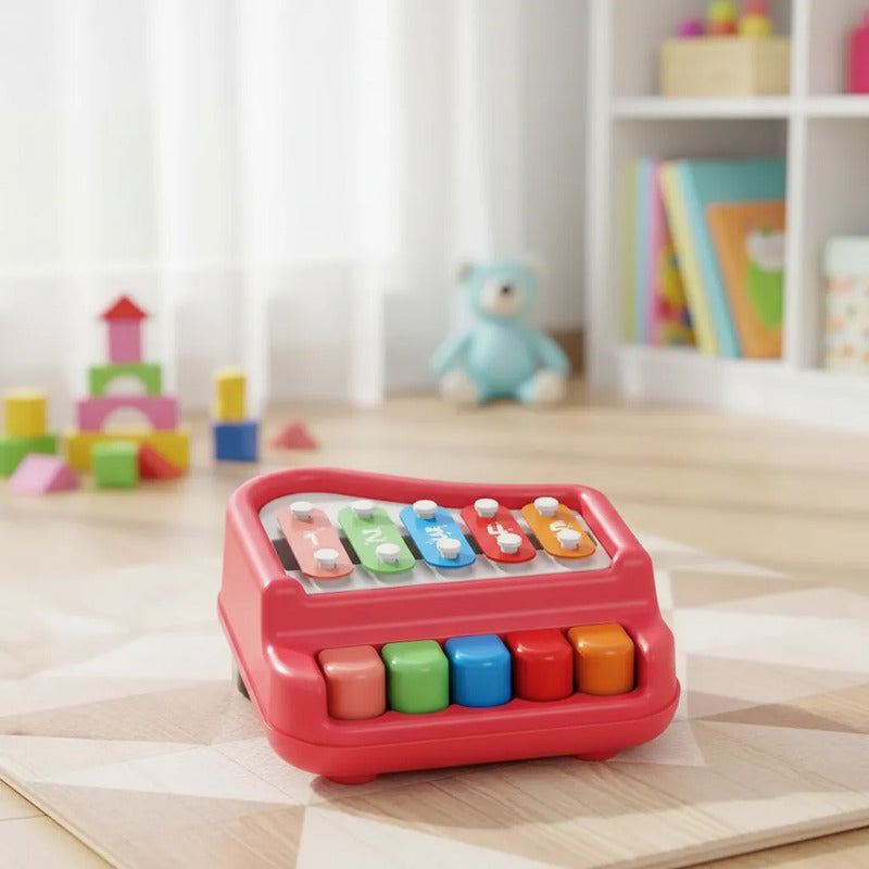 Xilófono Infantil 5 Tonos Musical He0811 Rojo
