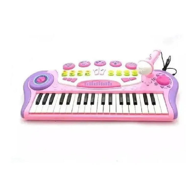 Organeta Piano Teclado Mp3 Para Niños Con Silla Color Rosa 110v