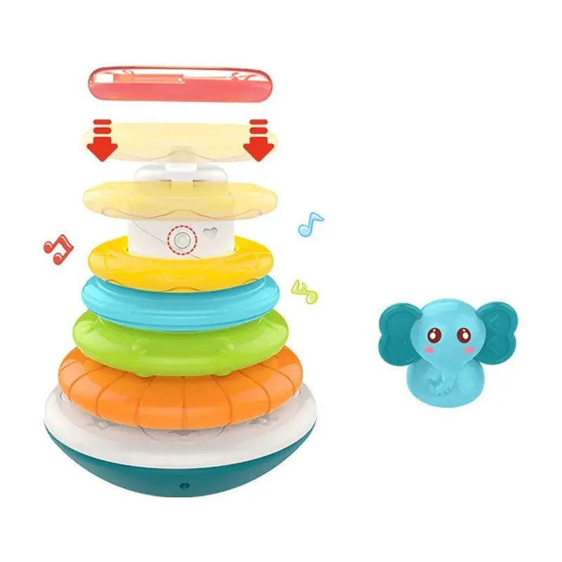 Juguete Apilable Didactico Para Bebés Musical Y Luces Color Multicolor